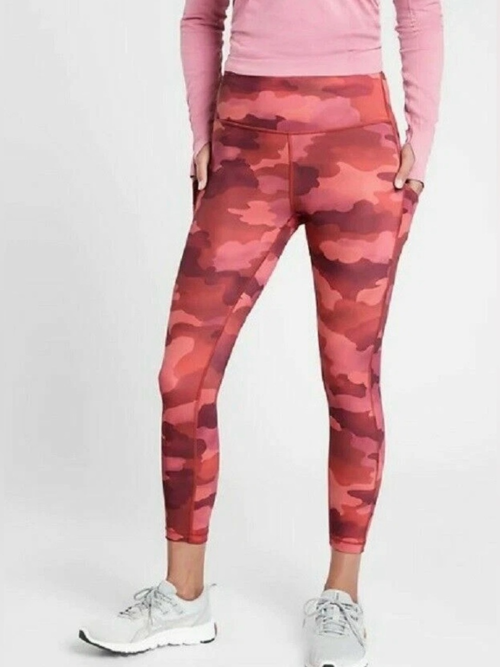 Athleta Ultimate Stash High-Rise Red Camo Performance 7/8 Leggings NWT Size XSP